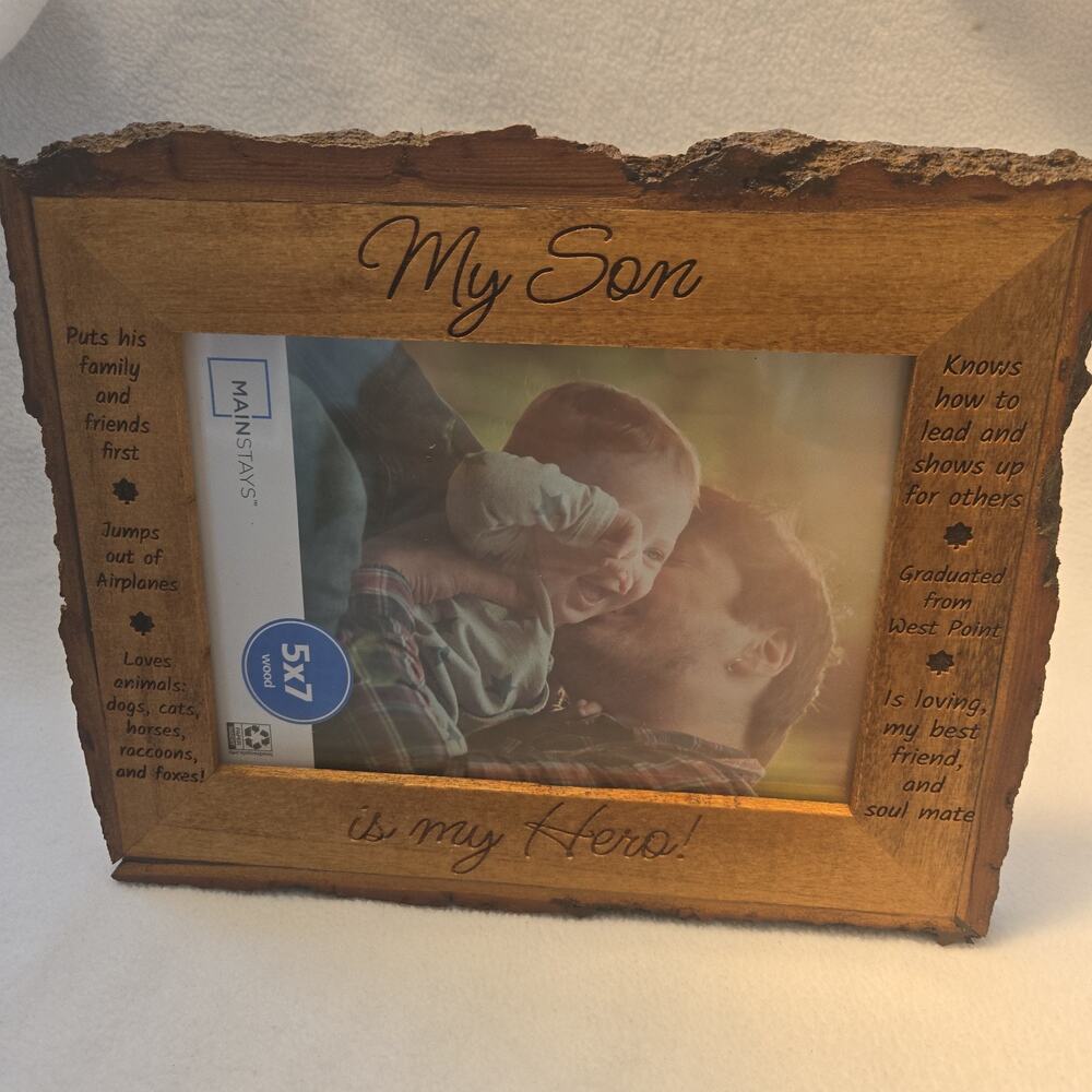 Live edge picture frame 5x7 "My Son is my Hero"